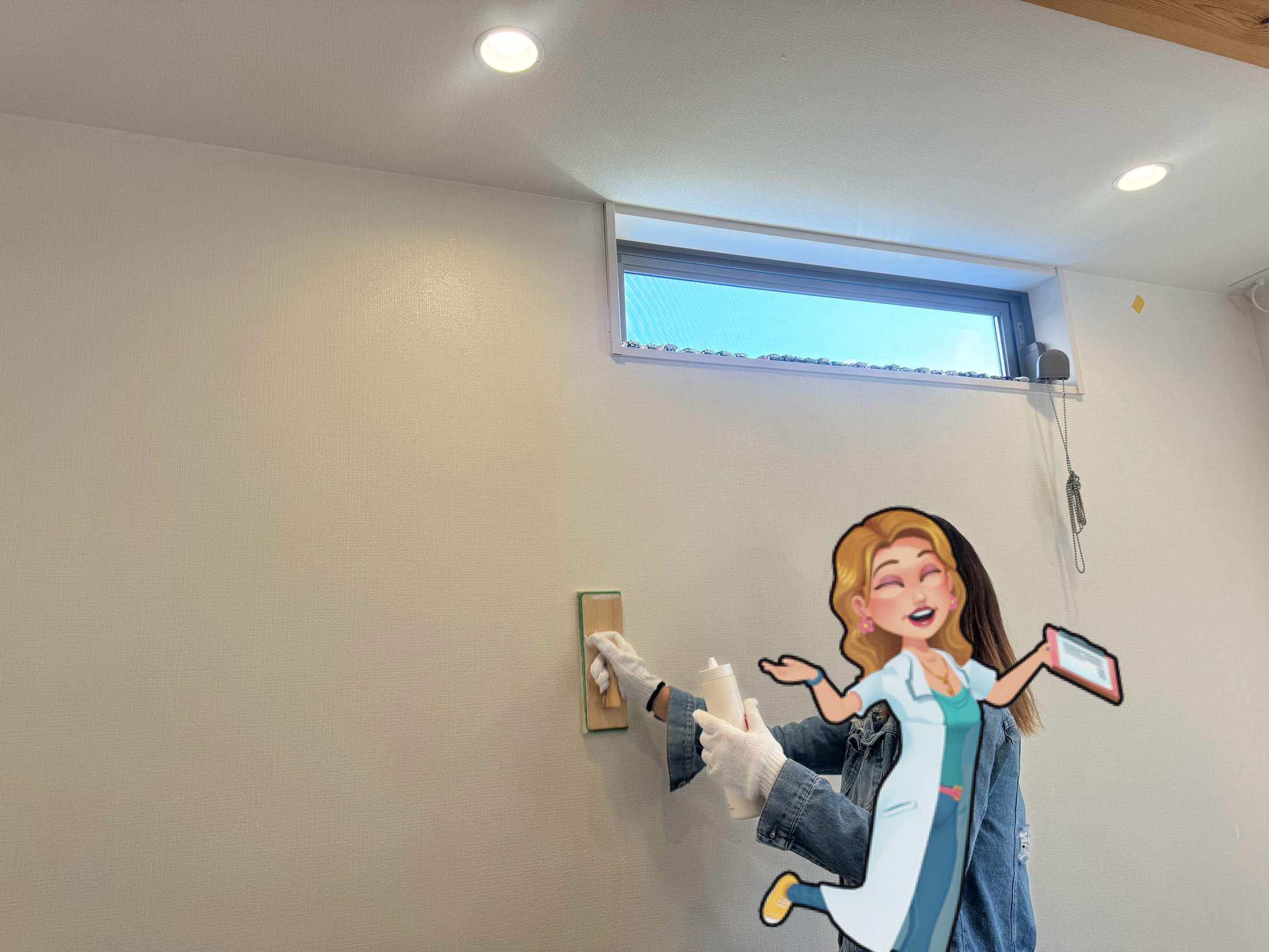 クロスアート施工中